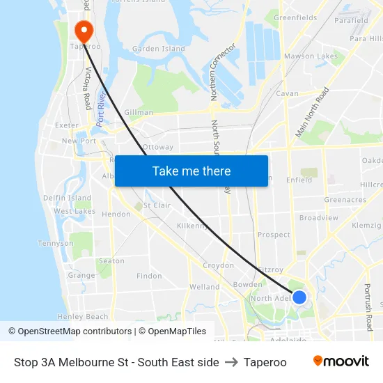 Stop 3A Melbourne St - South East side to Taperoo map