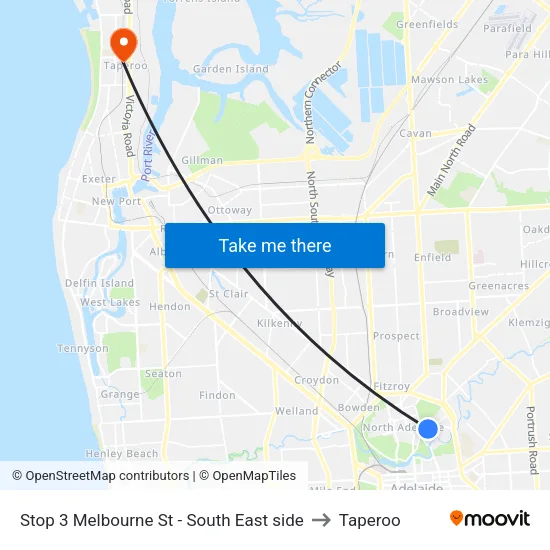 Stop 3 Melbourne St - South East side to Taperoo map