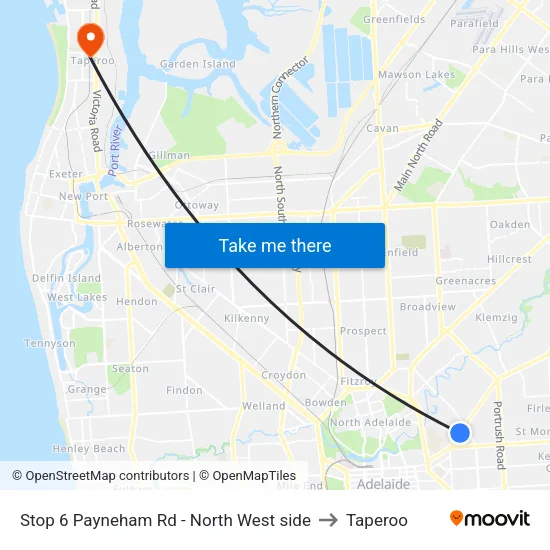 Stop 6 Payneham Rd - North West side to Taperoo map