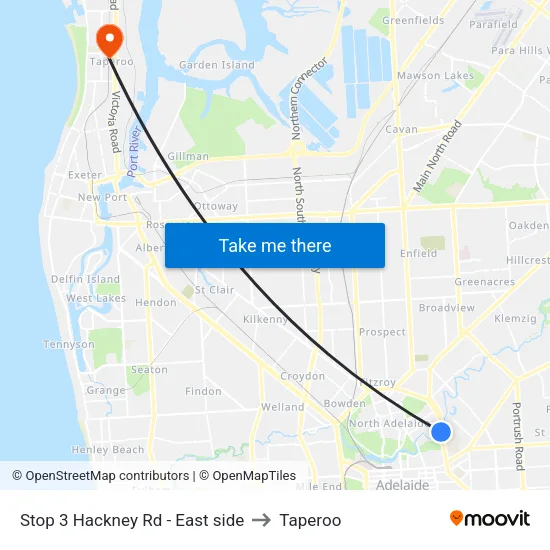 Stop 3 Hackney Rd - East side to Taperoo map