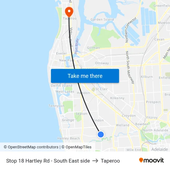 Stop 18 Hartley Rd - South East side to Taperoo map