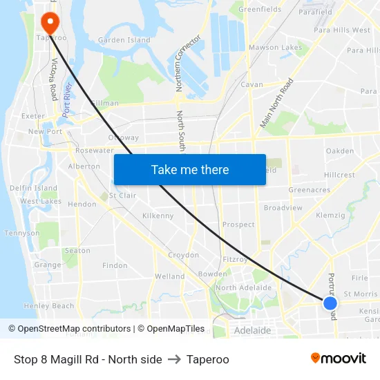 Stop 8 Magill Rd - North side to Taperoo map