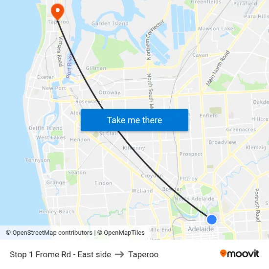 Stop 1 Frome Rd - East side to Taperoo map
