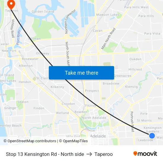 Stop 13 Kensington Rd - North side to Taperoo map