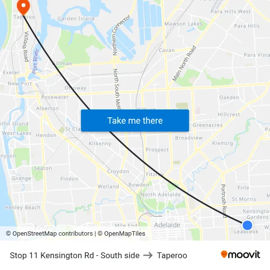 Stop 11 Kensington Rd - South side to Taperoo map