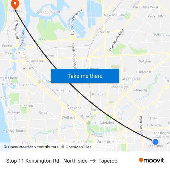 Stop 11 Kensington Rd - North side to Taperoo map