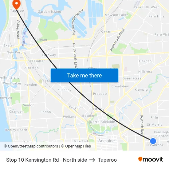 Stop 10 Kensington Rd - North side to Taperoo map