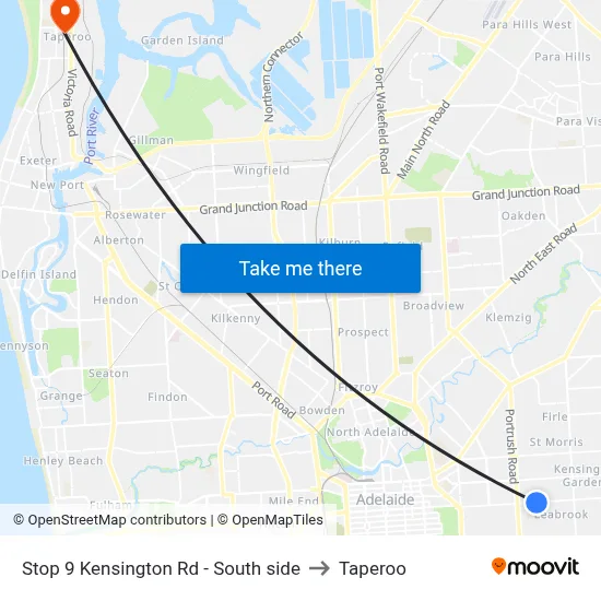 Stop 9 Kensington Rd - South side to Taperoo map
