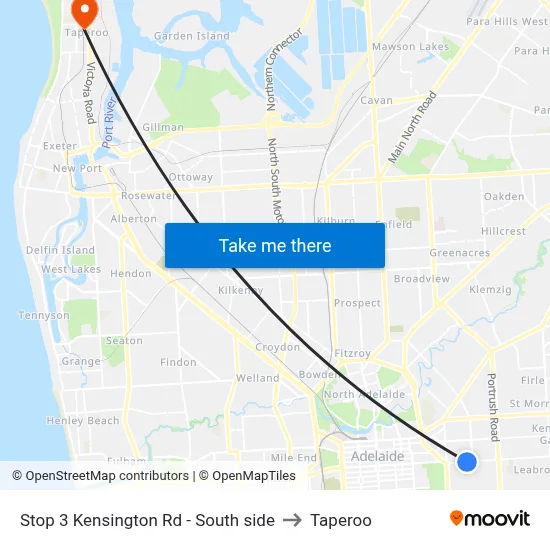 Stop 3 Kensington Rd - South side to Taperoo map