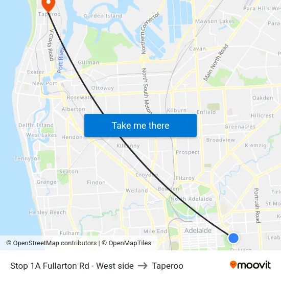 Stop 1A Fullarton Rd - West side to Taperoo map