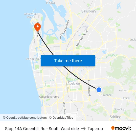 Stop 14A Greenhill Rd - South West side to Taperoo map