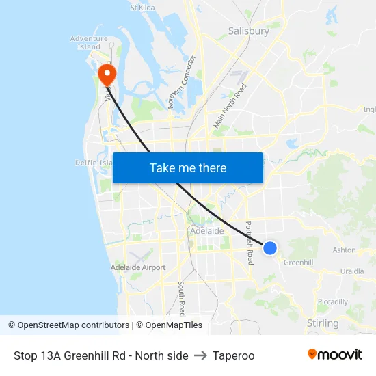 Stop 13A Greenhill Rd - North side to Taperoo map