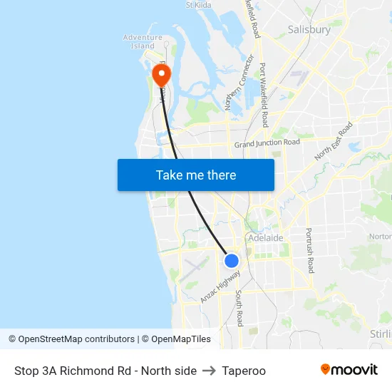 Stop 3A Richmond Rd - North side to Taperoo map