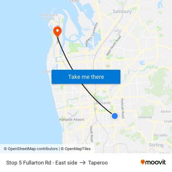 Stop 5 Fullarton Rd - East side to Taperoo map