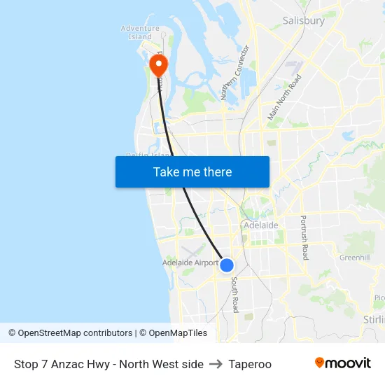 Stop 7 Anzac Hwy - North West side to Taperoo map