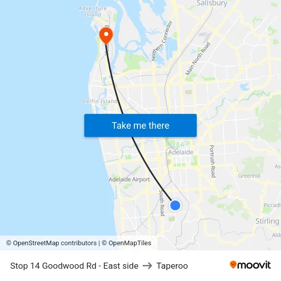 Stop 14 Goodwood Rd - East side to Taperoo map