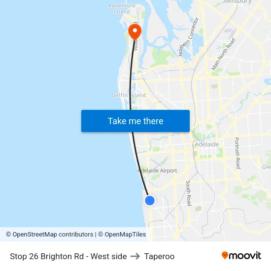 Stop 26 Brighton Rd - West side to Taperoo map