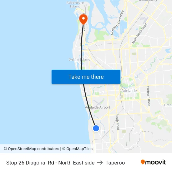 Stop 26 Diagonal Rd - North East side to Taperoo map