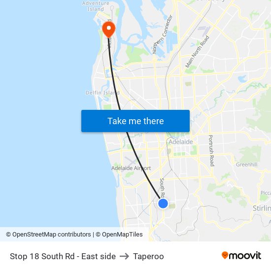 Stop 18 South Rd - East side to Taperoo map