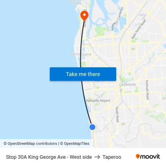 Stop 30A King George Ave - West side to Taperoo map