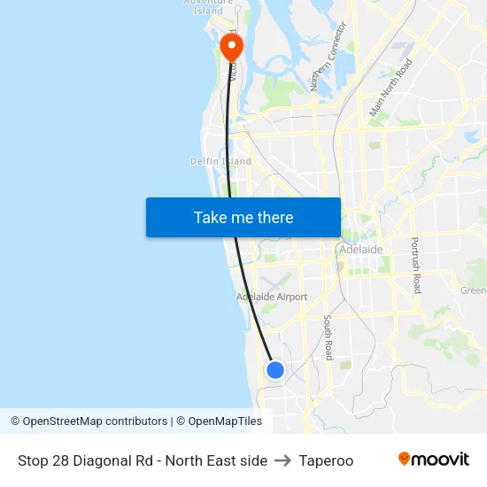 Stop 28 Diagonal Rd - North East side to Taperoo map