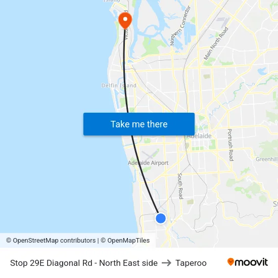 Stop 29E Diagonal Rd - North East side to Taperoo map