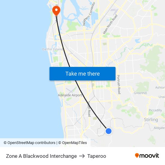 Zone A Blackwood Interchange to Taperoo map