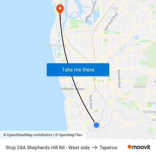 Stop 28A Shepherds Hill Rd - West side to Taperoo map