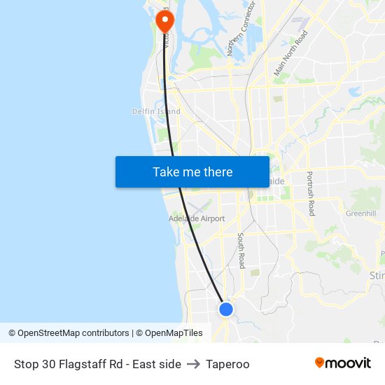 Stop 30 Flagstaff Rd - East side to Taperoo map