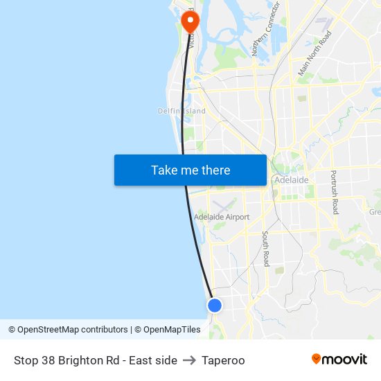 Stop 38 Brighton Rd - East side to Taperoo map