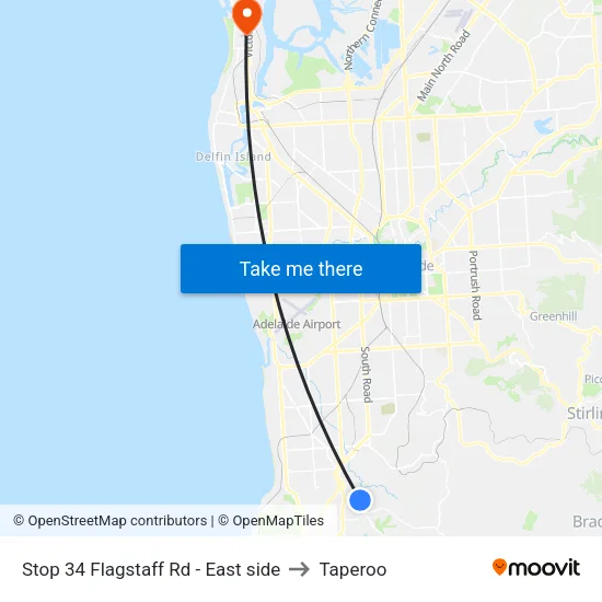 Stop 34 Flagstaff Rd - East side to Taperoo map