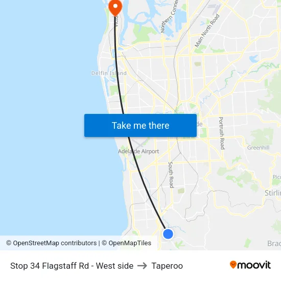 Stop 34 Flagstaff Rd - West side to Taperoo map