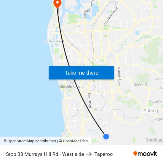 Stop 38 Murrays Hill Rd - West side to Taperoo map