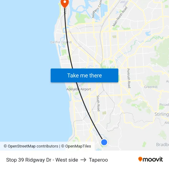 Stop 39 Ridgway Dr - West side to Taperoo map