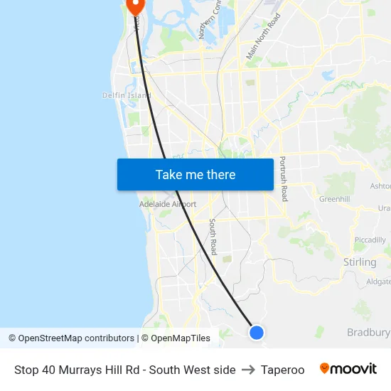 Stop 40 Murrays Hill Rd - South West side to Taperoo map