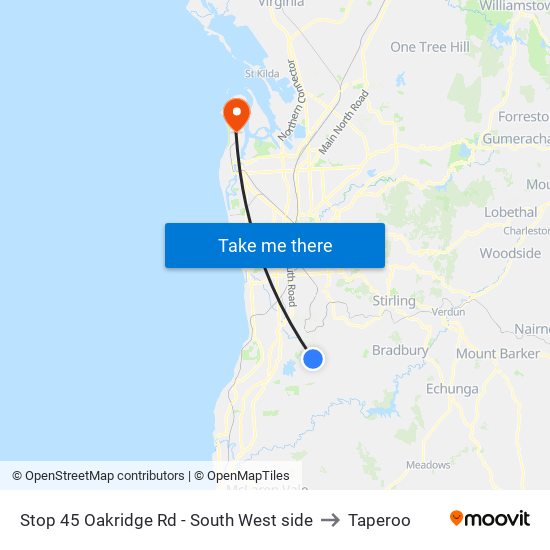 Stop 45 Oakridge Rd - South West side to Taperoo map