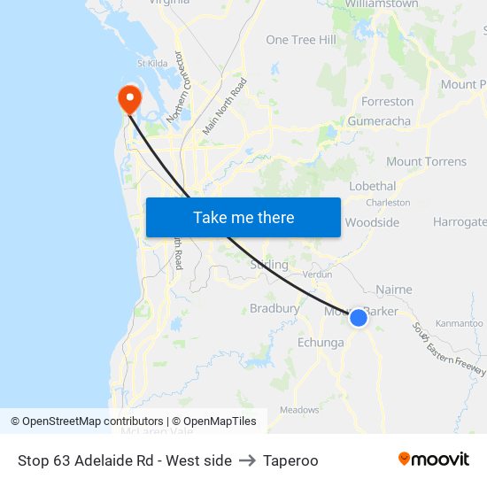 Stop 63 Adelaide Rd - West side to Taperoo map