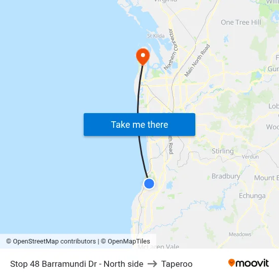 Stop 48 Barramundi Dr - North side to Taperoo map