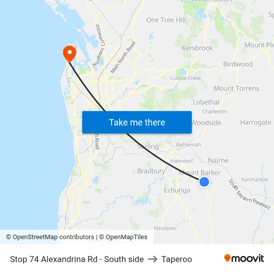 Stop 74 Alexandrina Rd - South side to Taperoo map