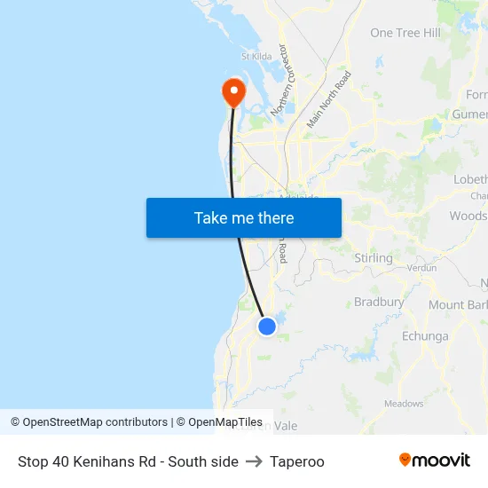Stop 40 Kenihans Rd - South side to Taperoo map