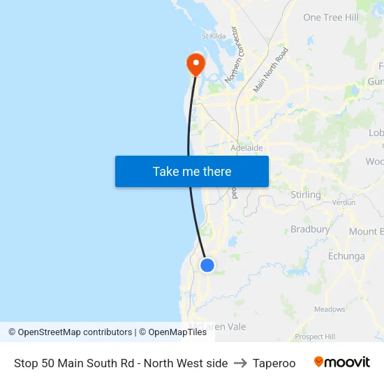 Stop 50 Main South Rd - North West side to Taperoo map