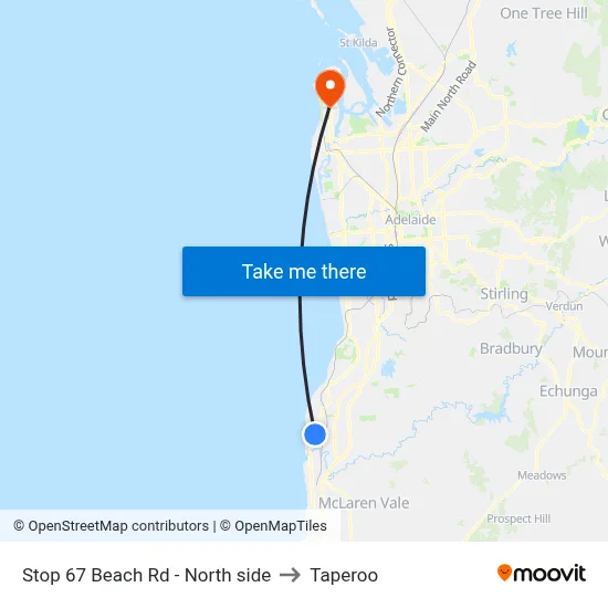 Stop 67 Beach Rd - North side to Taperoo map