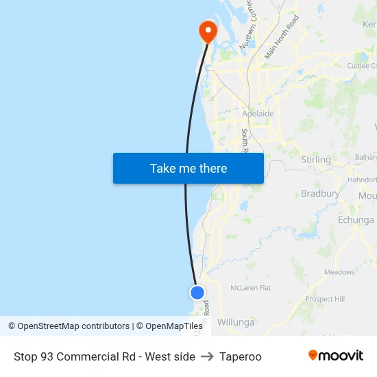 Stop 93 Commercial Rd - West side to Taperoo map