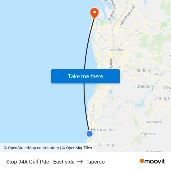 Stop 94A Gulf Pde - East side to Taperoo map