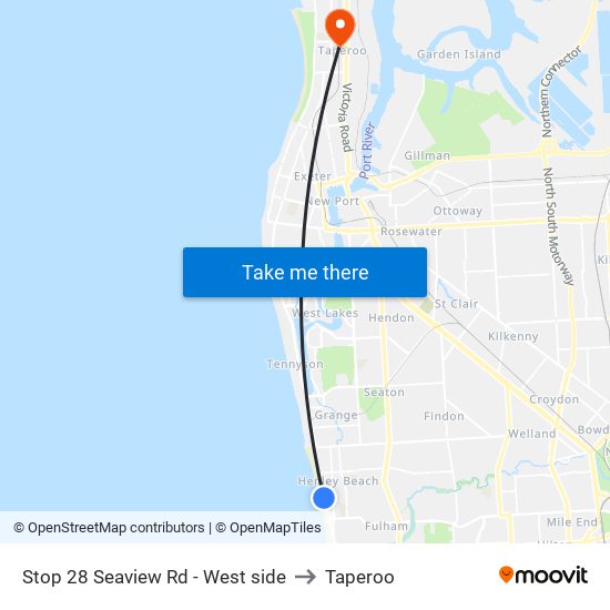 Stop 28 Seaview Rd - West side to Taperoo map