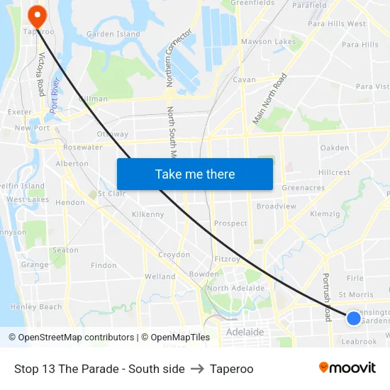 Stop 13 The Parade - South side to Taperoo map