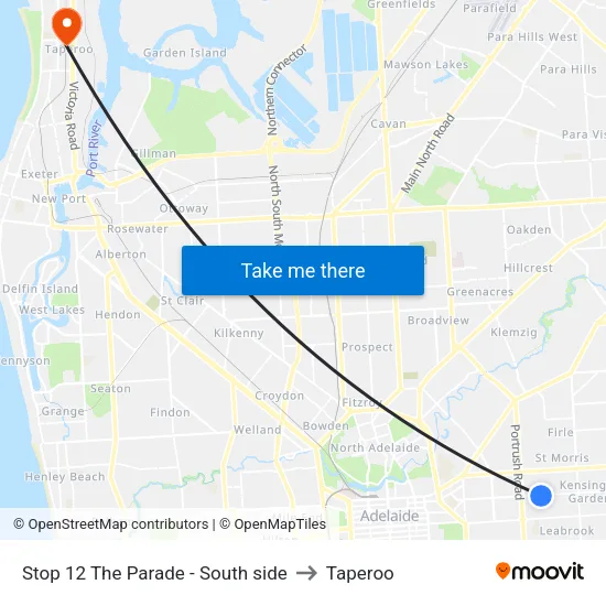 Stop 12 The Parade - South side to Taperoo map