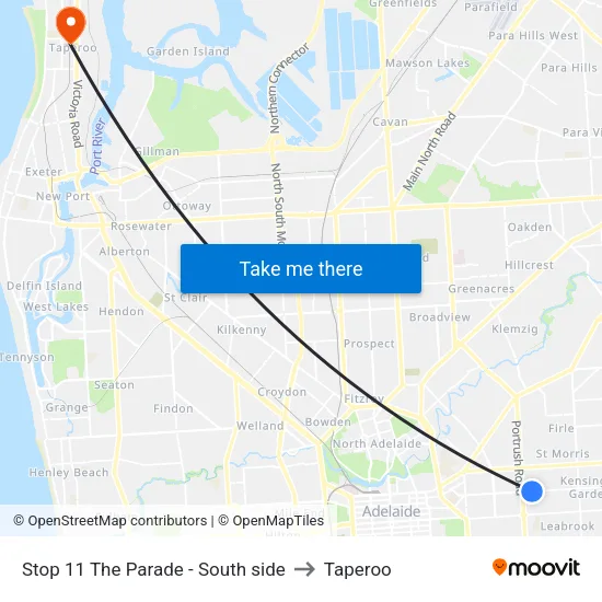 Stop 11 The Parade - South side to Taperoo map