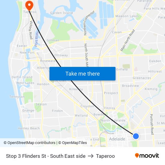 Stop 3 Flinders St - South East side to Taperoo map