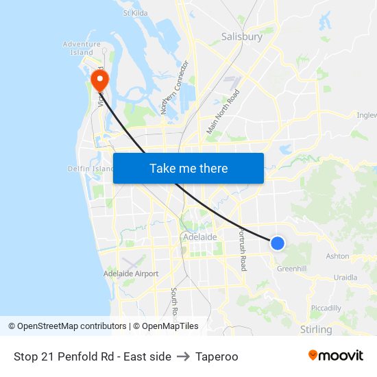 Stop 21 Penfold Rd - East side to Taperoo map